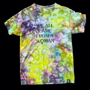 Haus of Hendo Hand Dyed Multicolor Tie-Dye Tee with Message